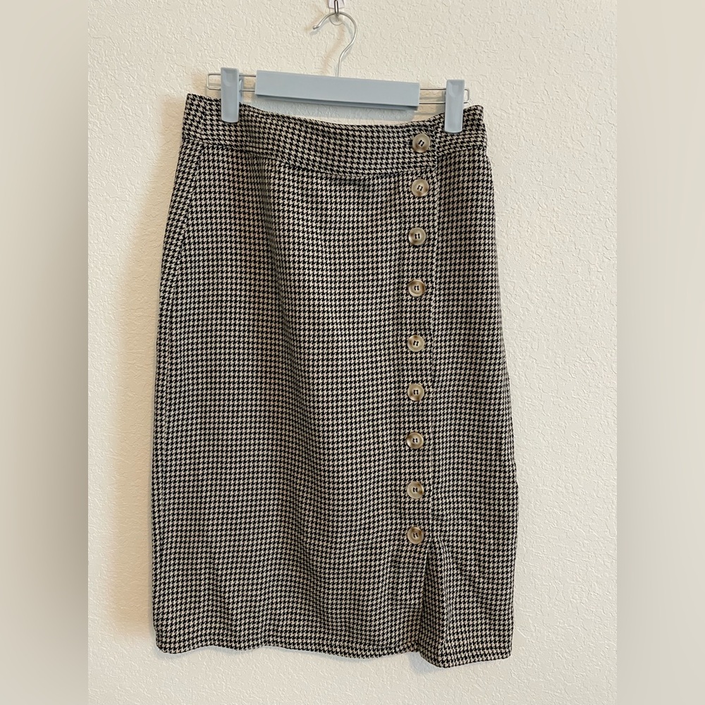 Houndstooth Midi Skirt